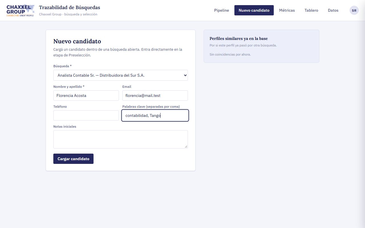 Formulario de nuevo candidato
